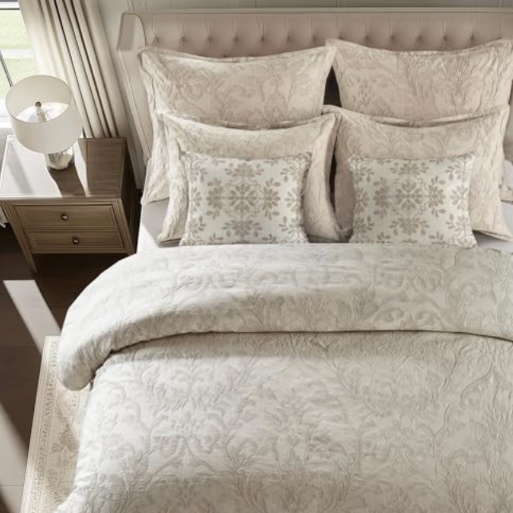 Levtex Home - Alessio Beige Comforter Set - King Comforter +Two King PillowCases - Picture 2 of 5